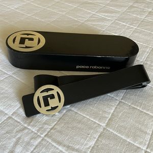 Paco Rabanne Black & Silver reversible Leather Belt